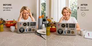 Before struggling to get clients and after getting first clients with AI